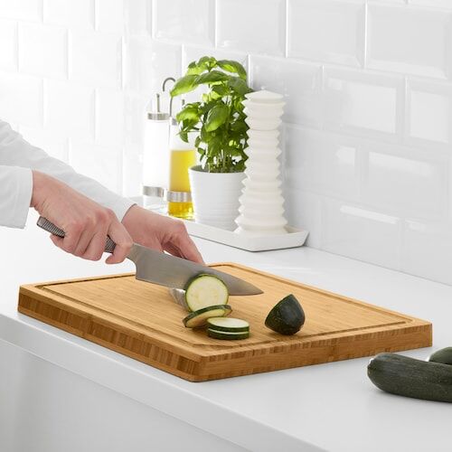 IKEA АПТИТЛИГ, разделочная доска, бамбук, 45x36 см,