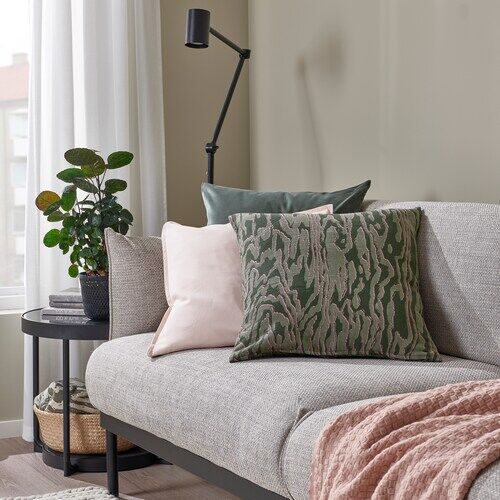 IKEA TANDMOTT, чехол для подушки, серо-зеленый розовый, 50x50 см,