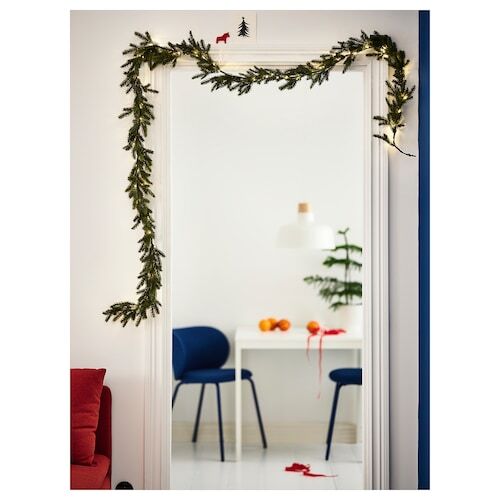 IKEA STRLA, светодиодная гирлянда, искусственная, на батарейках, 400 см,