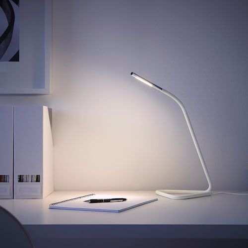 IKEA HRTE, светодиодная рабочая лампа, белый серебристый цвет,