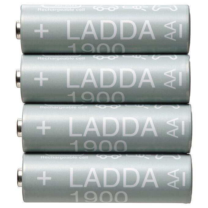 IKEA LADDA, Аккумуляторная батарея, HR06 AA 1.2В, 1900 мАч/ 4 шт