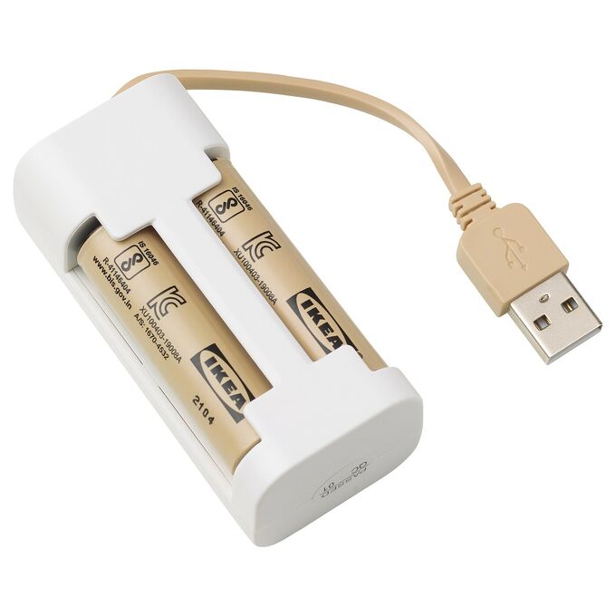 IKEA LADDA, Зарядное устройство и 2 батарейки HR6 AA 1,2 В