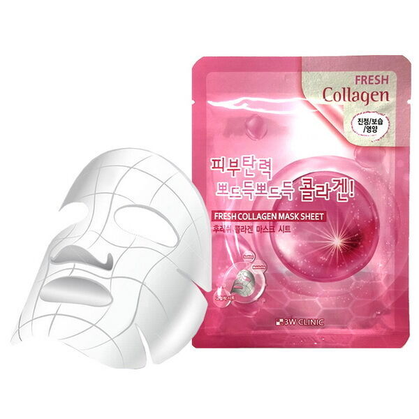 Маска для лица тканевая с коллагеном 3W Clinic Fresh Collagen Mask Sheet, 23гр
