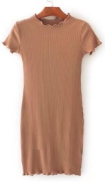 Платье-лапша с коротким рукавом цвет: СВЕТЛО-КОРИЧНЕВЫЙ