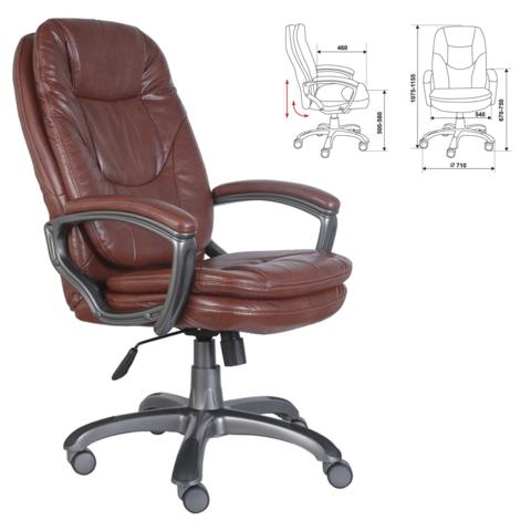 Кресло офисное CH-868AXSN, экокожа, коричневое, пластик темн