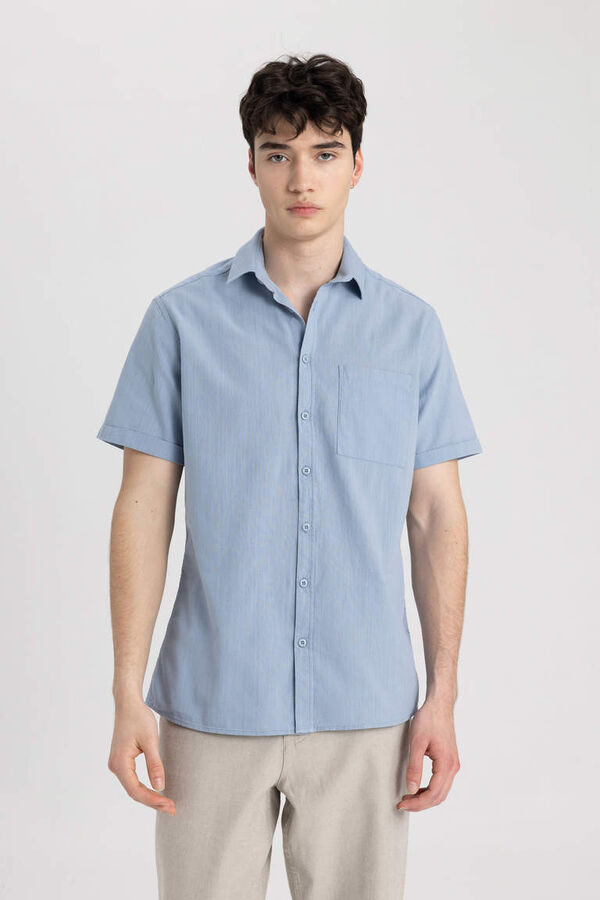 DEFACTO Рубашка с короткими рукавами и воротником-поло Slim Fit