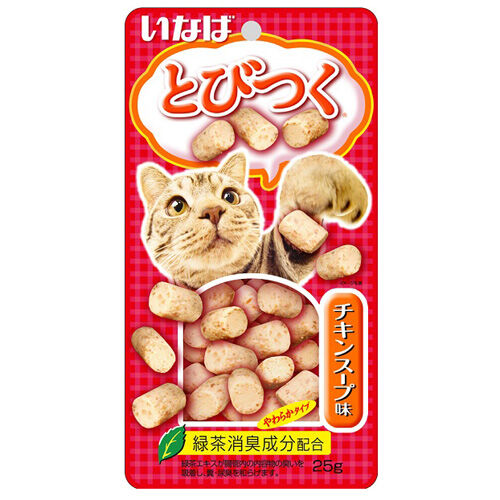 INABA Tobitsuku Лакомство Снеки со вкусом куриного бульона для кошек 25 гр