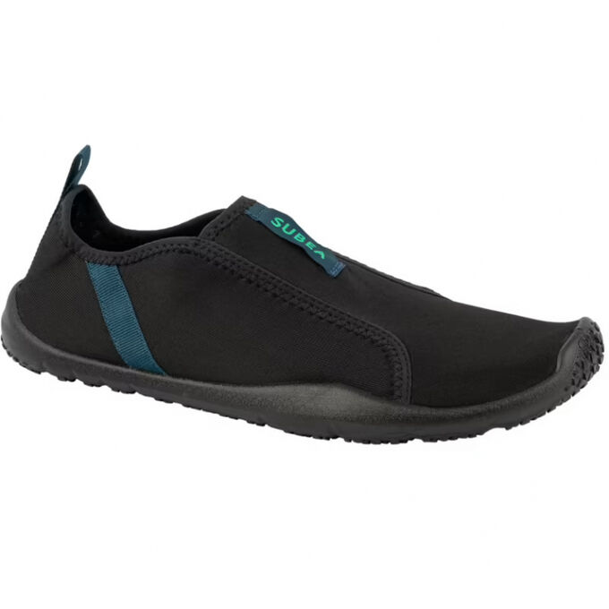 DECATHLON Коралловые тапочки для взрослых гибкие черные Subea Aquashoes 120