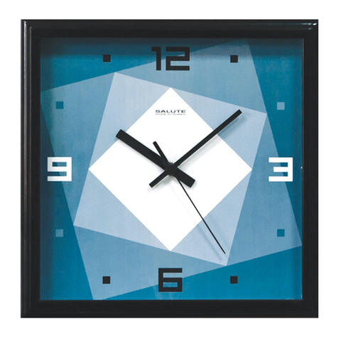 Часы настенные САЛЮТ П-2А6-073 квадрат, синие с рисунком &quot;Аб
