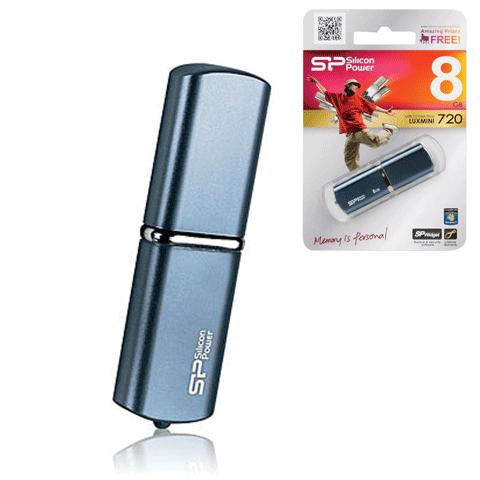 Флэш-диск 8GB SILICON POWER LuxMini 720 USB 2.0, металл. кор