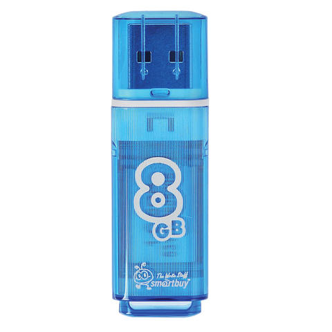 Флэш-диск 8GB SMARTBUY Glossy USB 2.0, синий, SB8GBGS-B