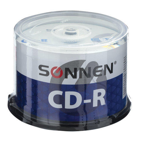 Диски CD-R SONNEN 700Mb 52x Cake Box 50шт, 512570