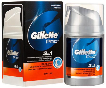 GILLETTE Pro Бальзам после бритья 3в1 Мгновенное увлажнение SPF+15  50мл