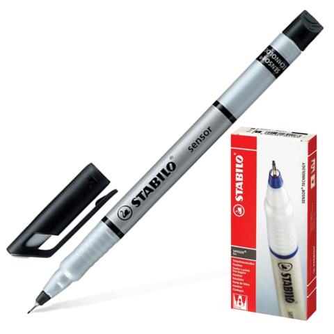 Ручка капиллярная STABILO Sensor, корпус серебристый, толщин