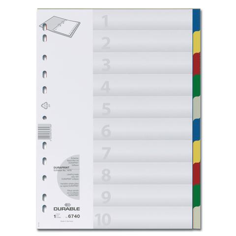 Разделитель пластиковый DURABLE (Германия) для папок А4, циф