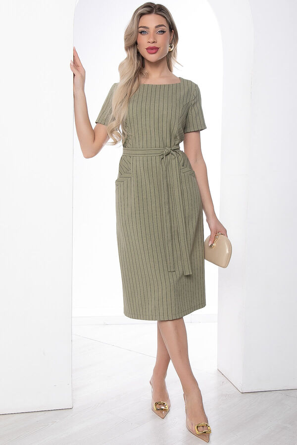 LT Collection Платье &quot;Европейский шик&quot; (олива) П8330