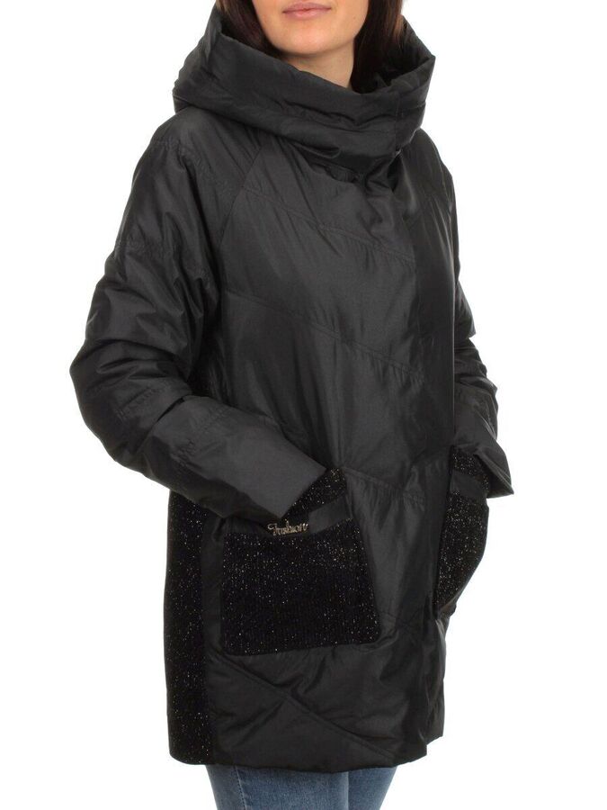 2348 BLACK Куртка демисезонная женская (тинсулейт)