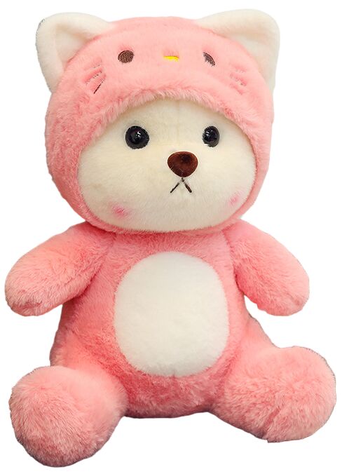 Yangzhou creative toys Мишка плюшевый в капюшоне, мягкая игрушка, розовый 50см