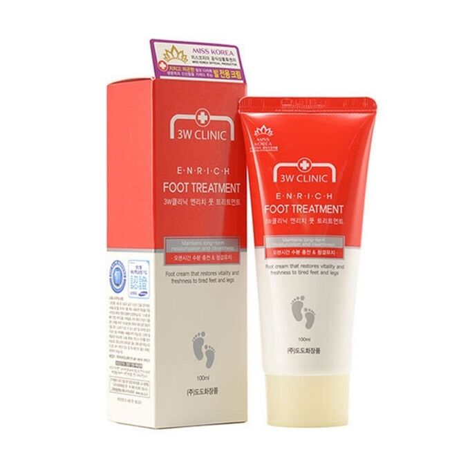 Крем для ног восстанавливающий с мочевиной 3W Clinic  Enrich Foot Treatment