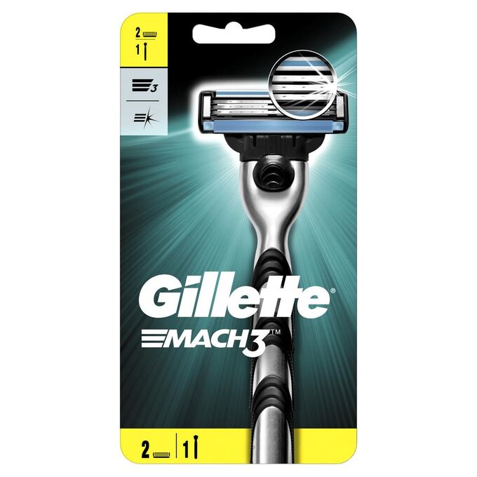 GILLETTE Gillеttе Mach 3 Станок + 2 сменные кассеты 1 шт