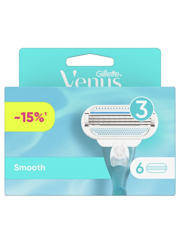 Gillette venus Сменные кассеты для бритья VENUS Smooth 3 лезвия, 6 шт