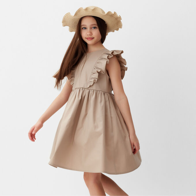 Платье для девочки MINAKU, цвет бежевый, рост