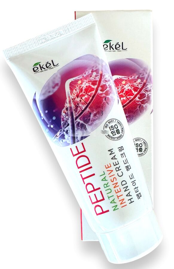 Ekel cosmetics Крем для рук антивозрастной Ekēl Natural Intensive Hand Cream Peptide с пептидами, туба 100мл, 1/160