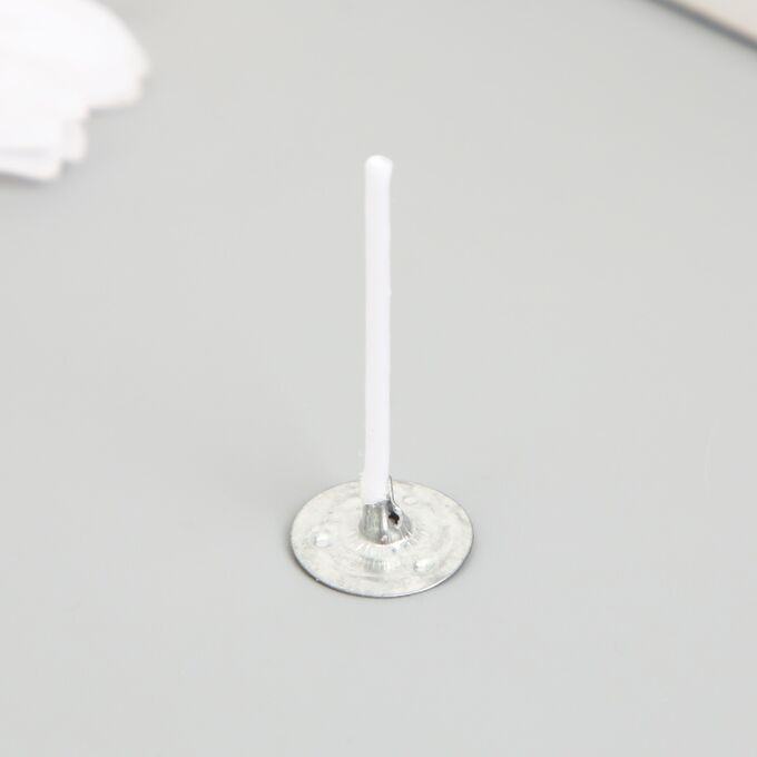 Арт Узор Фитиль для свечи хлопок, металл белый 2,6 см, 10шт.