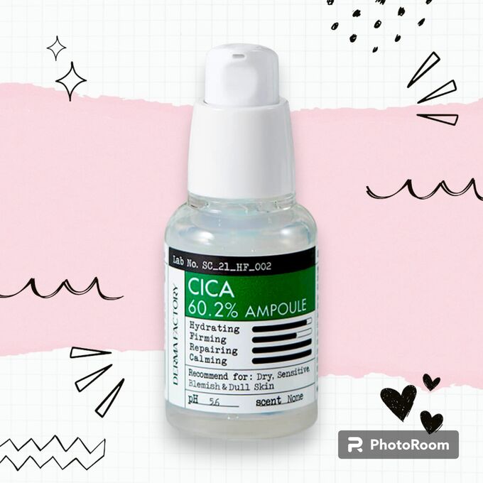 DERMA FACTORY. Сыворотка для лица увлажняюща с экстрактом Центеллы азиатской, CICA 60.2% AMPO30 мл
