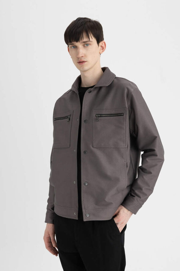 DEFACTO Пальто-куртка стандартного кроя с рубашечным воротником