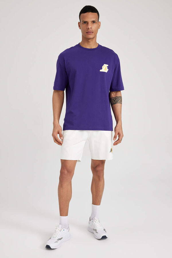 DeFactoFit Хлопковые шорты свободного кроя с короткими штанинами NBA Los Angeles Lakers