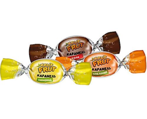 KDV KrutFrut Карамель с шипучей начинкой кола, апельсин, лимон Яшкино 500 г