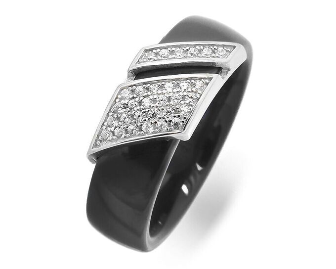 EVORA / Кольцо из серебра керамика, МКВ14-1 | Из керамики. Женские ...