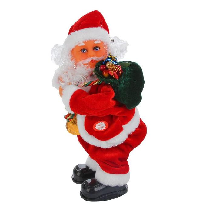 Дед Мороз, с подарками, английская мелодия, виляет бёдрами