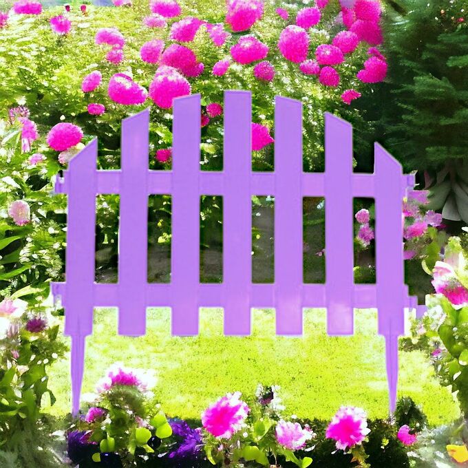 Заборчик декоративный садовый &quot;Уютный сад&quot;, цвет &quot;мята&quot;, комплект, длина 2,67 м.