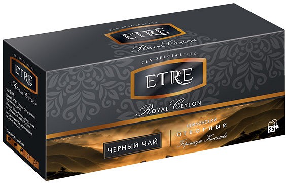 «ETRE», «Royal Ceylon» чай черный цейлонский, 25 пакетиков, 50 г