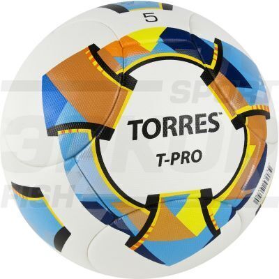 Мяч футбольный Torres T-Pro №5 PU Microf термосшивка 14 панелей 4 слоя бел-мультиколор
