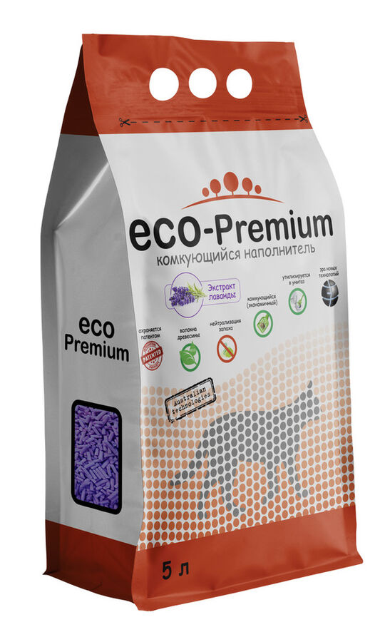 eco premium Наполнитель ECO-Premium Лаванда 5л комкующийся