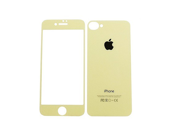 Защитное стекло iPhone 7/8 Diamond желтое, переднее + заднее