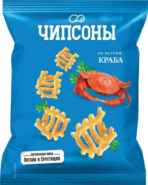 Яшкино Снеки Чипсоны Краб 90г