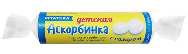Аскорбинка Аскорбиновая Кислота 25 мг С Сахаром Таб. 2,9 Г №10 Витатека (Крутка) (Бад)