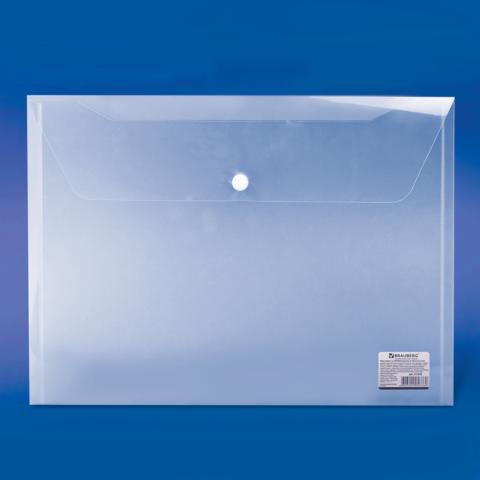 Папка-конверт с кнопкой BRAUBERG, А4, 150 мкм, до 100 листов