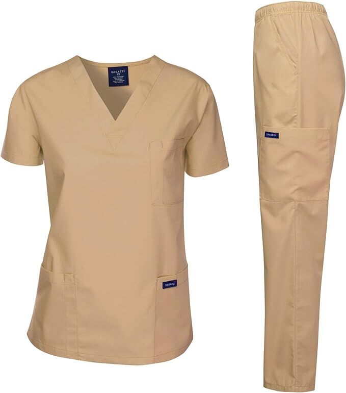 Dagacci Scrubs Medical Uniform Unisex - униформа для медперсонала в оттенке хаки