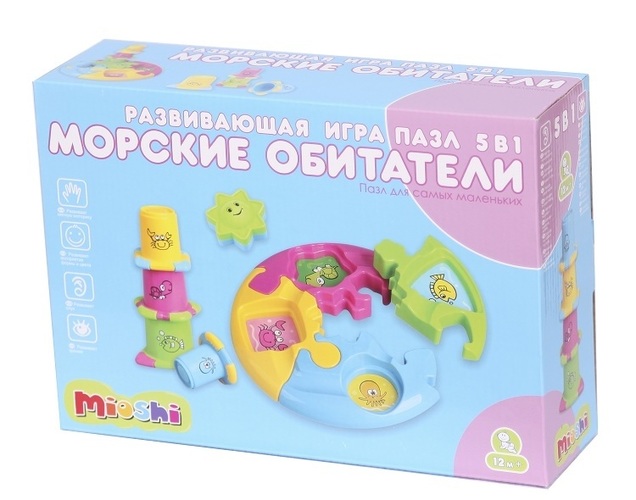 211447--Игра-пазл 5 в 1 Mioshi &quot;Морские обитатели&quot;, d29см., кор