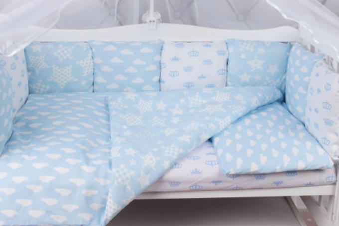 Комплект детского постельного белья  &quot;AmaroBaby&quot; 15 пред. Воздушный (бязь,голубой)