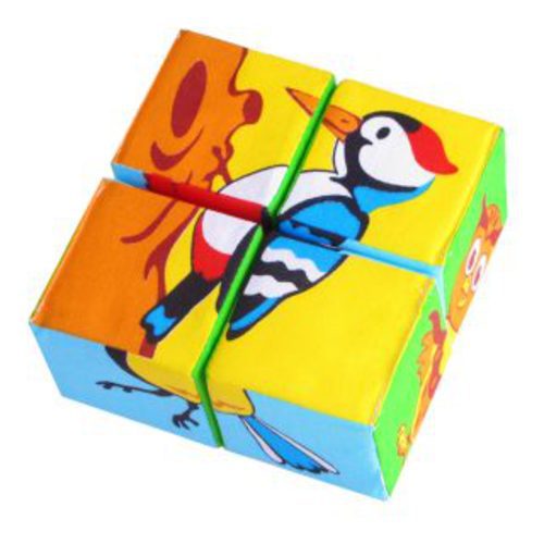 Мякиши Собери картинку Птицы, (кубики 4шт.) пакет.6*6