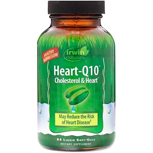 Irwin Naturals, Heart-Q10, Холестерин и сердце, 84 мягкие капсулы с жидким наполнителем