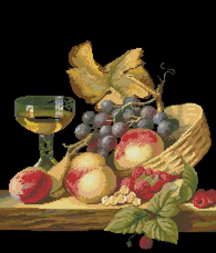 Набор для вышивания мулине НИТЕКС арт.0024 Натюрморт с фруктами 40х46 см
