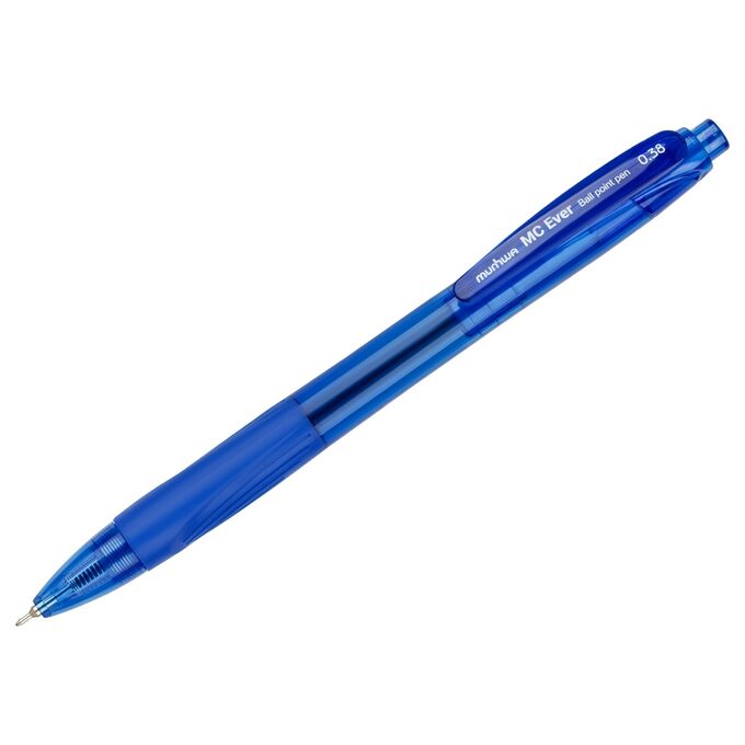 Ручка шариковая автоматическая Munhwa &quot;MC Ever&quot; синяя, 0,38мм, грип