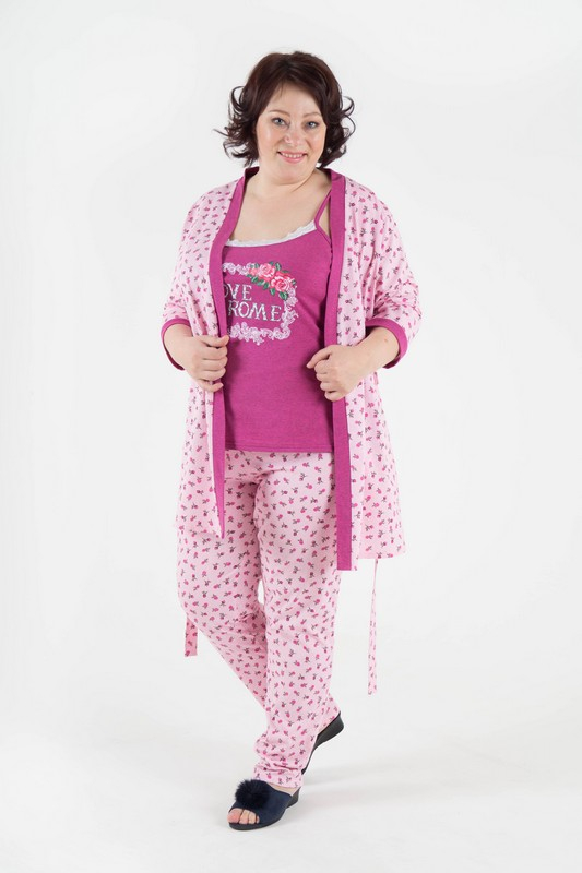 Новое кимоно Комплект женский 3-136 (розовый)